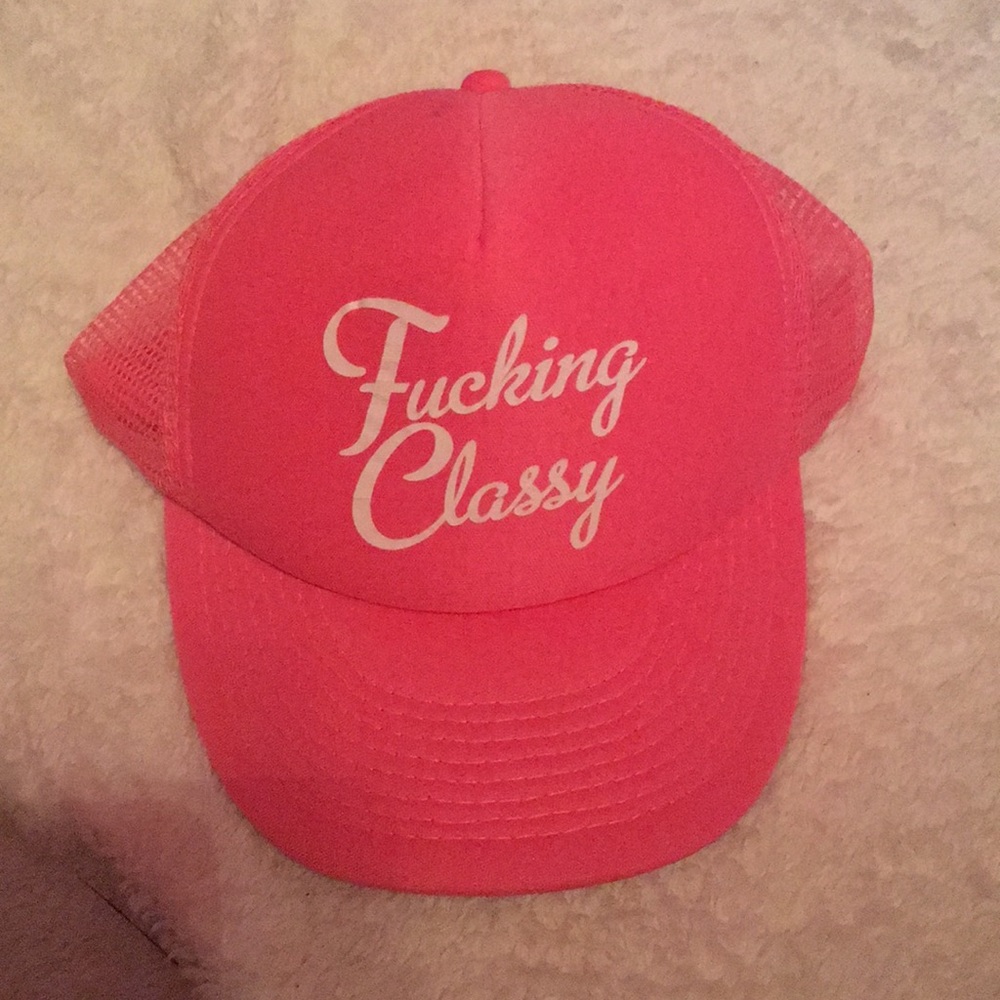 Bright pink hat